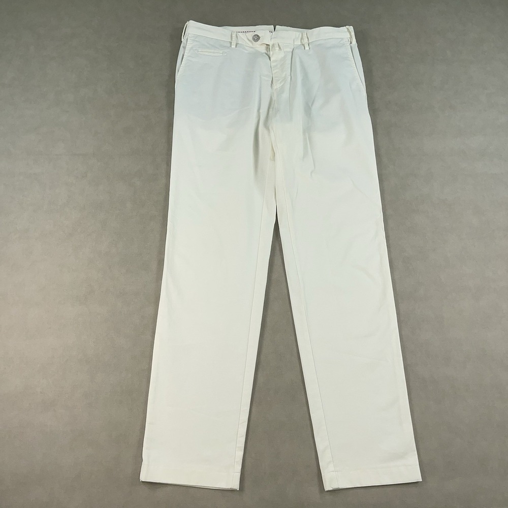 Isaia Tinto Slim Twill Cotton Linen Blend Mens Chino Pants 48R EU 33x31 *Read